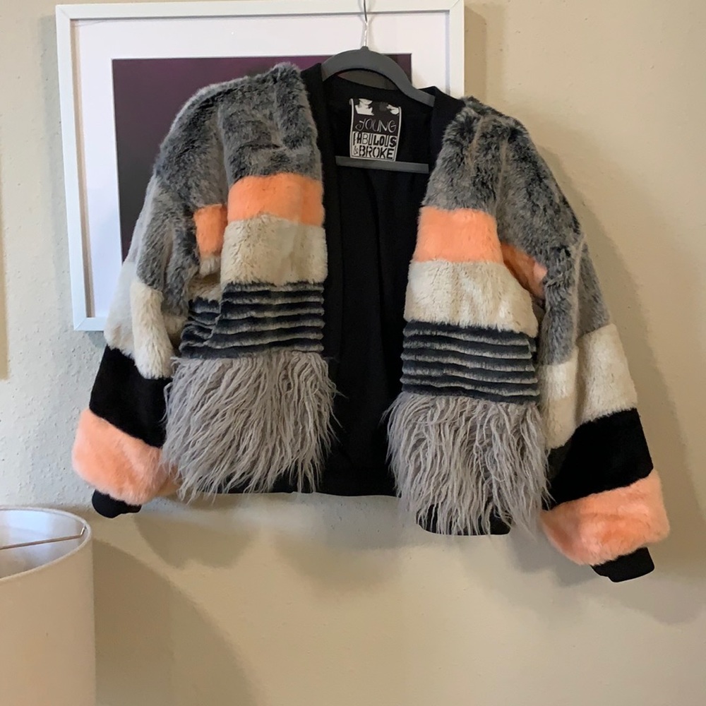 Faux fur jacket - Multicolored